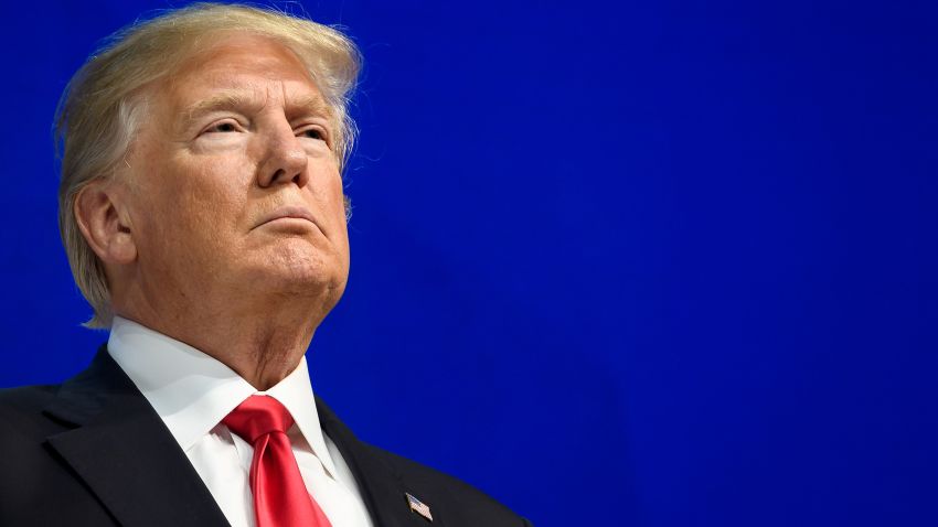 US President Donald Trump looks on before delivering a speech during the World Economic Forum (WEF) annual meeting on January 26, 2018 in Davos, eastern Switzerland. / AFP PHOTO / Fabrice COFFRINI        (Photo credit should read FABRICE COFFRINI/AFP/Getty Images)