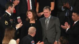 WASHINGTON, DC - JANUARY 30:  Parents of Otto Warmbier, Fred and Cindy Warmbier are acknowledged during the State of the Union address in the chamber of the U.S. House of Representatives January 30, 2018 in Washington, DC. This is the first State of the Union address given by U.S. President Donald Trump and his second joint-session address to Congress.  (Photo by Mark Wilson/Getty Images)