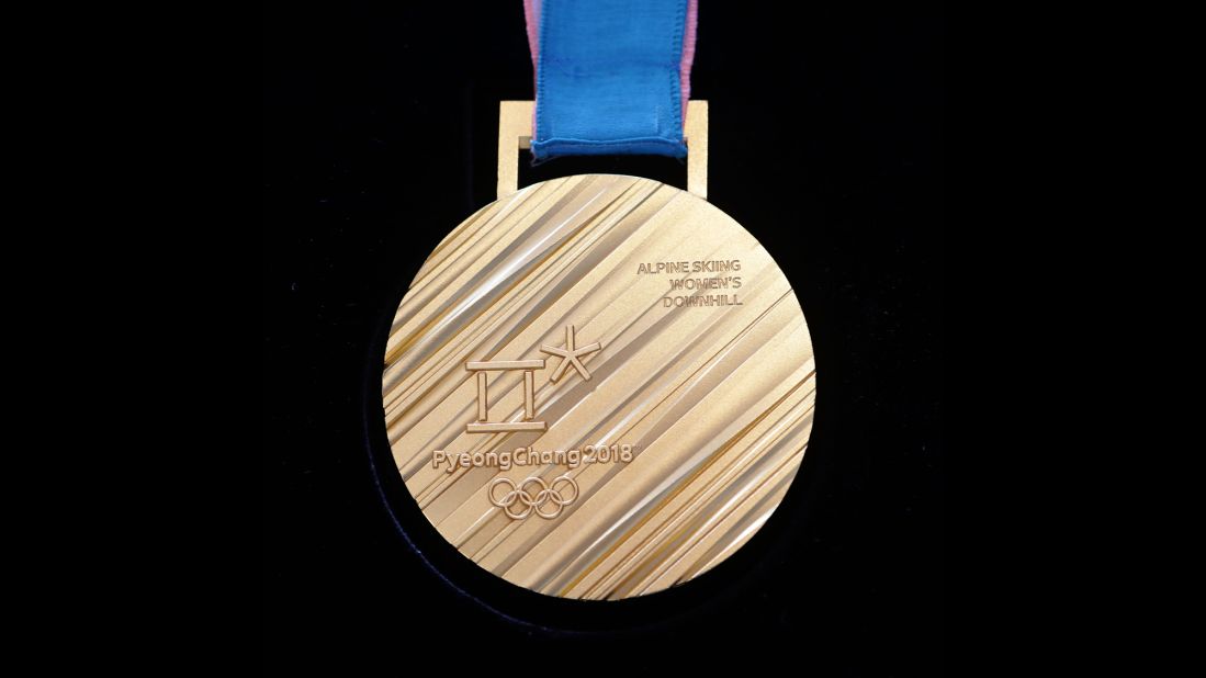 This is the back of the gold medal that will be awarded at the 2018 Winter Olympics in PyeongChang.