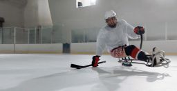 A photo provided by "Team Milk" featuring Paralympic hockey player Rico Roman in training.