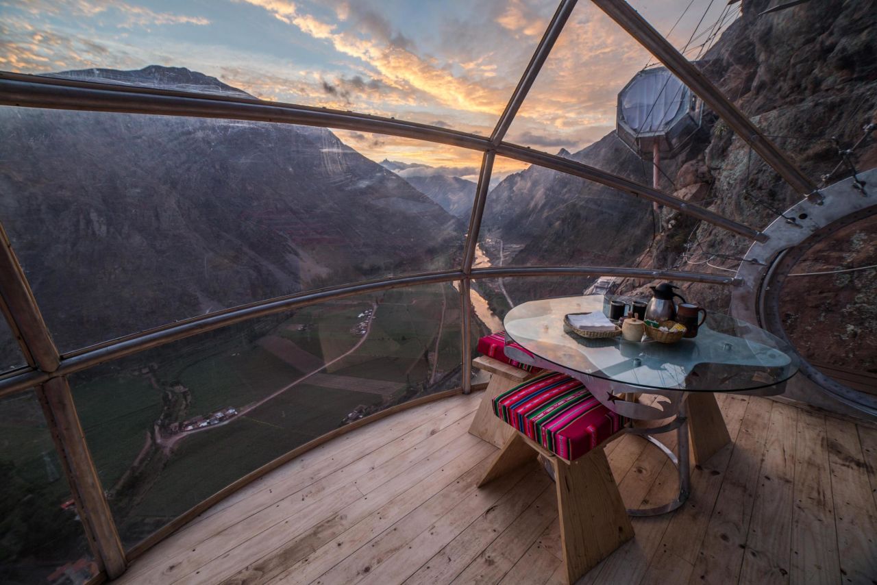 <strong>Daredevil experience:</strong> Adventure-seekers can now sleep in a transparent capsule hanging off the side of a Peruvian mountain, in the spectacular Sacred Valley.
