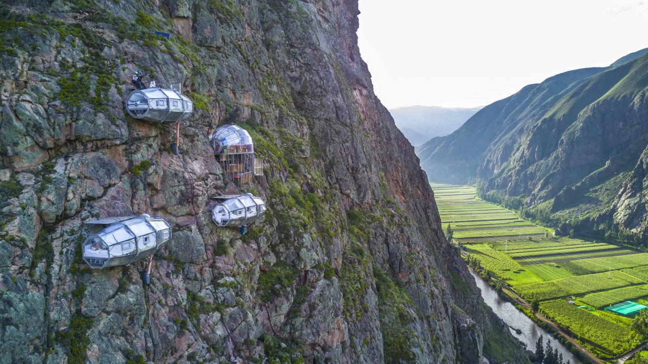 These incredible Skylodge Adventures are accessible after climbing 400 meters of the rock face.