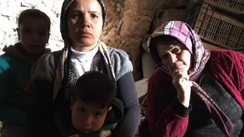 Fatima Muhammed (right), is sheltering in a cave with about a dozen others.