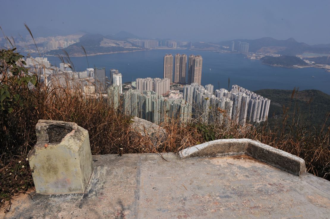 An abandoned WWII pillbox looks out onto Lei Yue Mun, a stategic stretch of water that leads into Victoria Harbour.