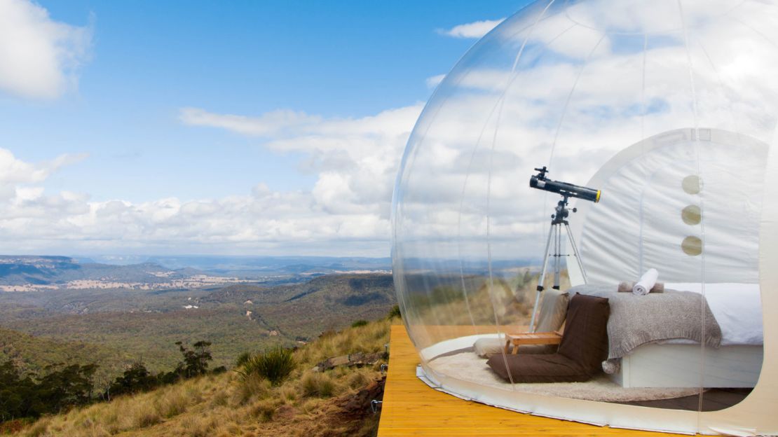 The Bubbletent retreat located in New South Wales' Capertee Valley.