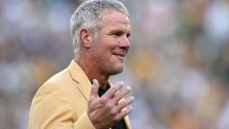 GREEN BAY, WI - OCTOBER 16:  Former NFL quarterback Brett Favre is inducted into the Ring of Honor during a halftime ceremony during the game between the Green Bay Packers and the Dallas Cowboys at Lambeau Field on October 16, 2016 in Green Bay, Wisconsin.  (Photo by Hannah Foslien/Getty Images)