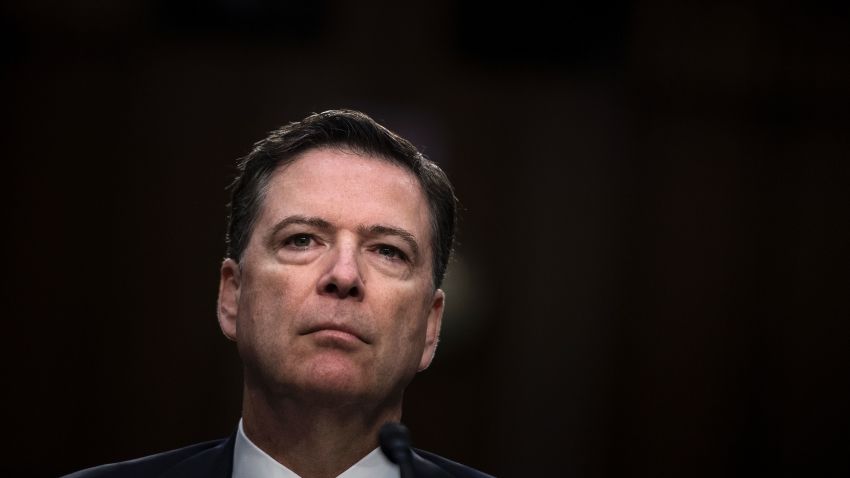 Ousted FBI director James Comey listens during a hearing before the Senate Select Committee on Intelligence on Capitol Hill June 8, 2017 in Washington, DC.