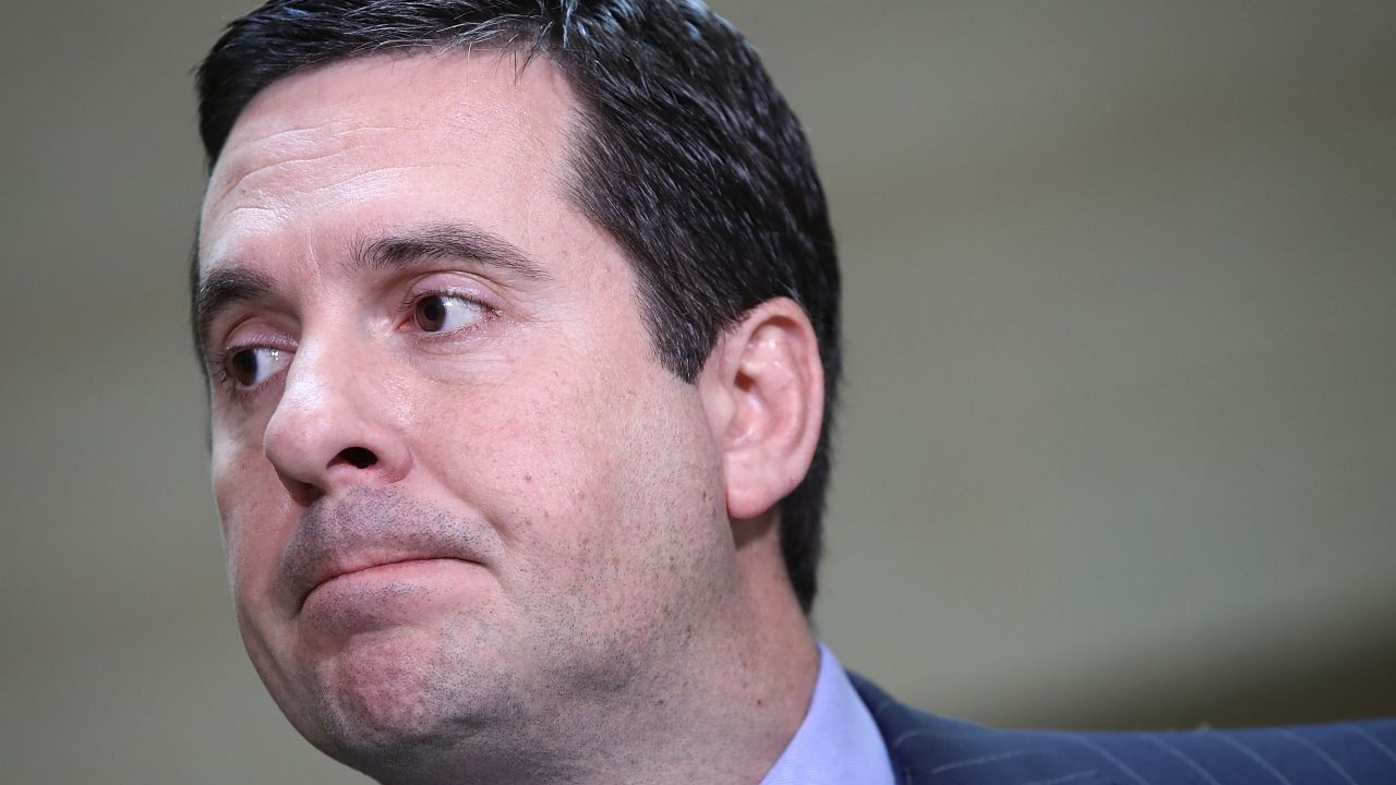 WASHINGTON, DC - MARCH 22:  House Permanent Select Committee on Intelligence Chairman Devin Nunes speaks to reporters during a news conference at the U.S. Capitol March 22, 2017 in Washington, DC. Nunes said U.S. intelligence collected communications of President Donald Trump incidentally and legally during the transition period following the U.S. election.

  (Photo by Win McNamee/Getty Images)