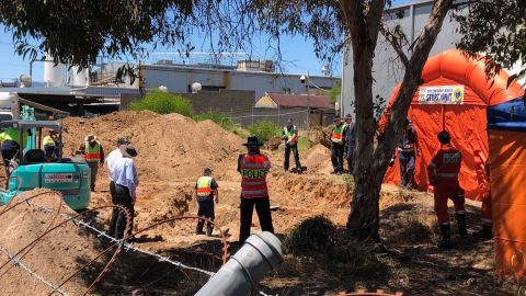 Experts started digging at the site at the Castalloy factory in North Plympton on Friday.