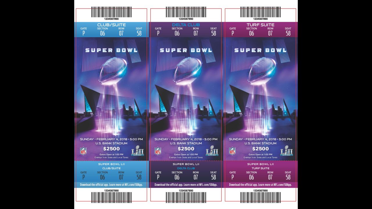 Tickets for Super Bowl LII.