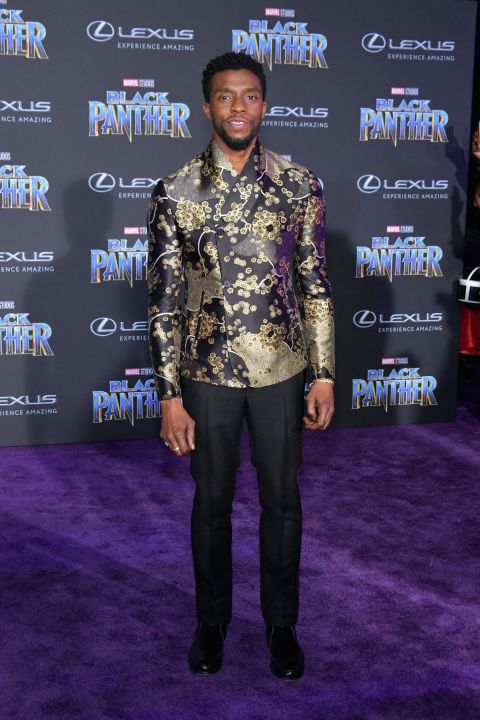 In a stately gold and black Emporio Armani jacket, Black Panther star Chadwick Boseman is the definition of dope.
