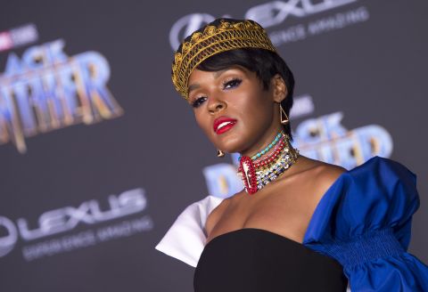 Janelle Monáe glows in her royal attire. Monáe starred in the 2016 American biographical drama film "Hidden Figures."