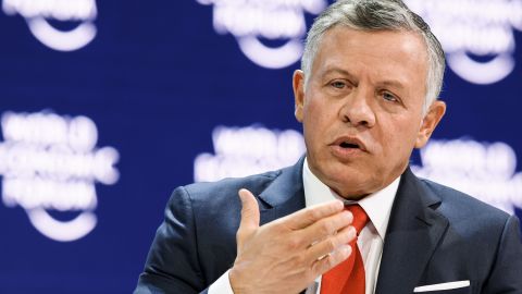 King Abdullah attends a session at the World Economic Forum's annual meeting in Davos, Switzerland on January 25, 2018.