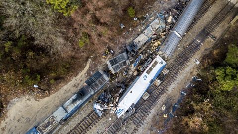An aerial view of the site of the crash site near Cayce, South Carolina.