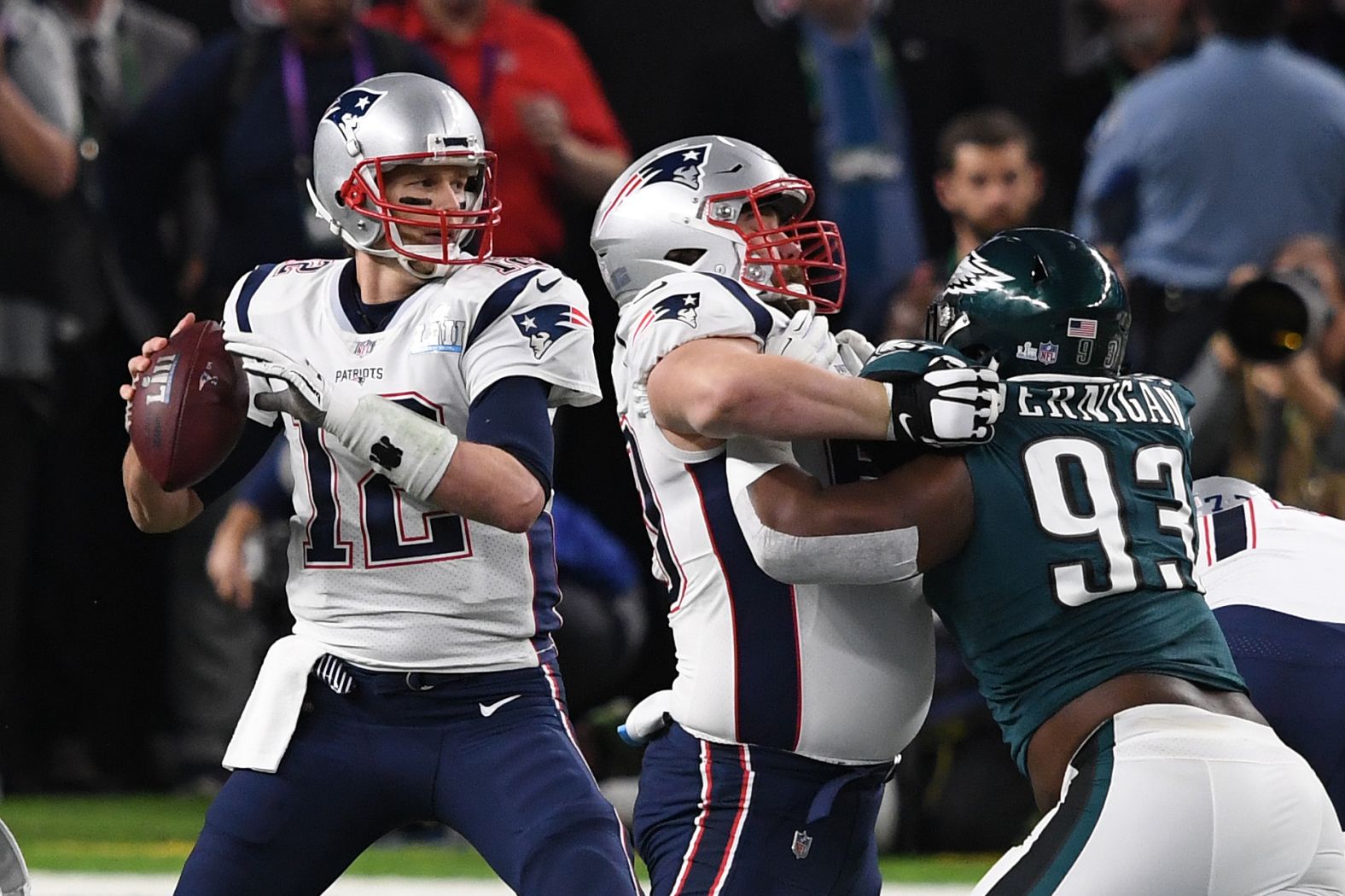 <strong>Most passing yards in a Super Bowl:</strong> Tom Brady threw for 505 yards in 2018 — and his New England Patriots still lost to Philadelphia 41-33. Brady broke the record he set just one year earlier when he led the Patriots to a 34-28 overtime victory over Atlanta.
