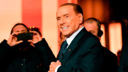 Italian former Prime Minister and leader of center-right party Forza Italia (Go Italy), Silvio Berlusconi arrives to attend the TV show "Quinta Colonna", a programme of Italian channel Rete 4, on January 18, 2018 in Rome. / AFP PHOTO / Andreas SOLARO        (Photo credit should read ANDREAS SOLARO/AFP/Getty Images)