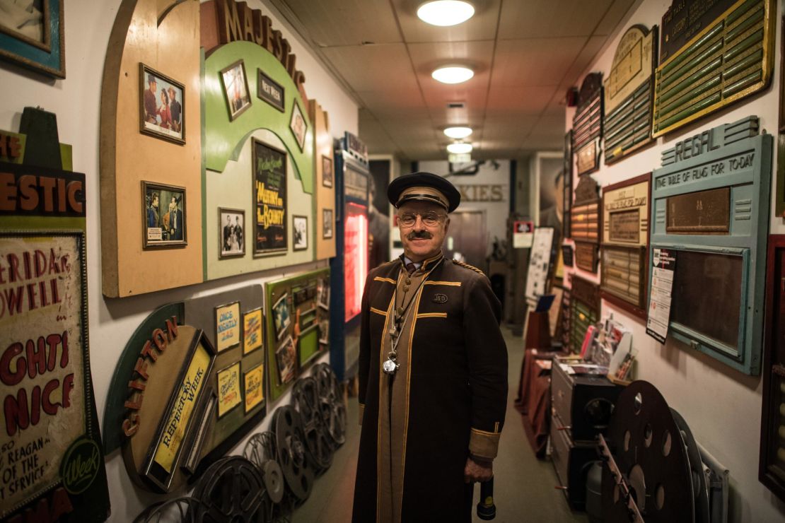 Film memorabilia lines the walls of the Cinema Museum in London. 