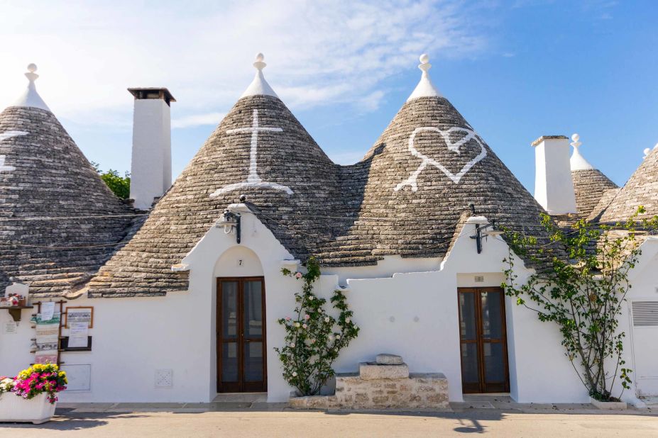 Trullo is a traditional Apulian dry stone house with a conical roof -- the tiny white dome is unique in Italy and  constructed with small stones. With the oldest trulli located at Alberobello, the house dates back to the 14th century when concrete wasn't used. The building is one of the 53 UNESCO World Heritage Sites in Italy.