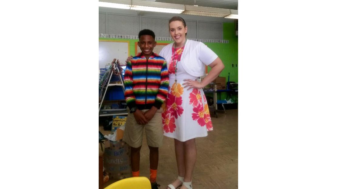 Chelsea Haley met student Jerome Robinson while she was teaching in Baton Rouge, Louisiana.