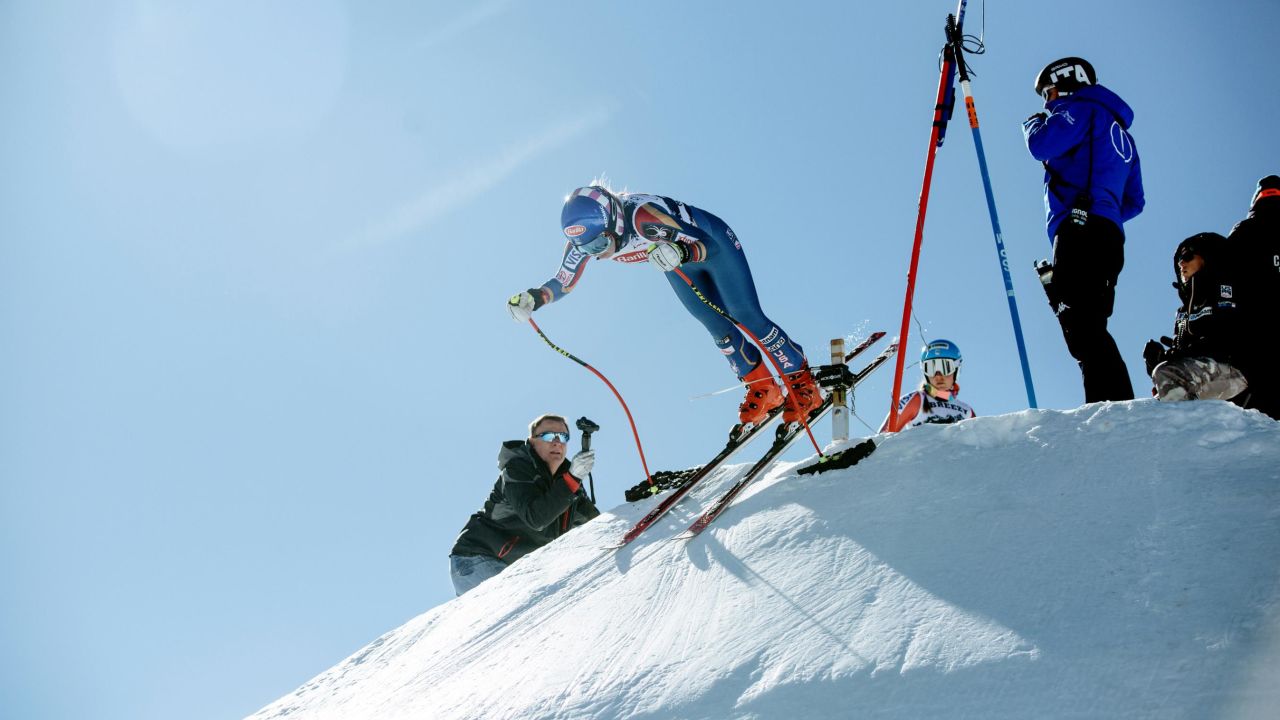 Mikeala Shiffrin trains at the US Ski Team's  speed center at Copper Mountain, Colorado.