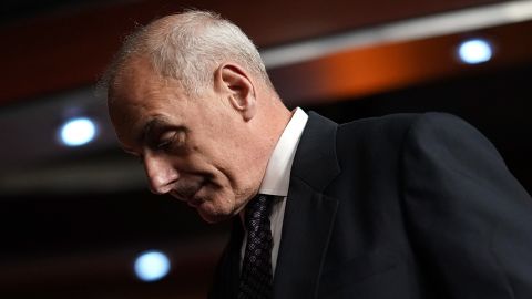 John Kelly, Secretary of Homeland Security, departs Paul Ryan's weekly press conference at the U.S. Capitol June 29, 2017 in Washington, DC. Kelly addressed pending immigration legislation before the House of Representatives during his remarks. (Photo by Win McNamee/Getty Images)