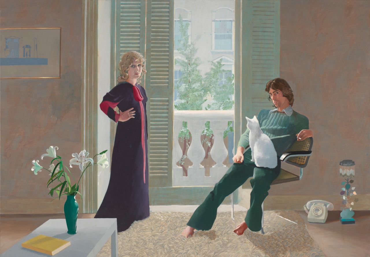 "Mr. and Mrs. Clark and Percy" (1970-1971) by David Hockney