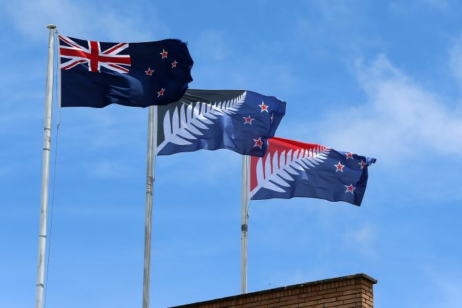 In 2016, New Zealand held a <a href="https://www.trupilariante.com/2016/03/23/asia/new-zealand-flag-referendum-result/index.html">referendum</a> to change its national flag, which includes the British Union Flag and was deemed to be too similar to Australia's. Pitted against the winning design from a preliminary referendum (center in the photo), the old flag won the popular vote with 56.6%. 