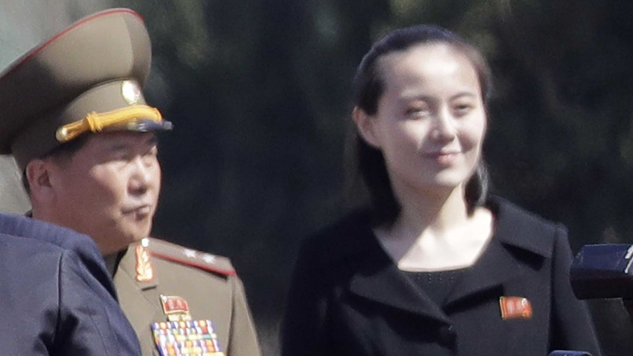 In this April 13, 2017, photo, Kim Yo Jong, right, sister of North Korean leader Kim Jong Un, is pictured during the official opening of the Ryomyong residential area, a collection of more than a dozen apartment buildings, in Pyongyang, North Korea. South Korea's Unification Ministry said North Korea informed Wednesday, Feb. 7, 2018, that Kim Yo Jong would be part of the high-level delegation coming to the South for the Pyeongchang Winter Olympics. (AP Photo/Wong Maye-E)