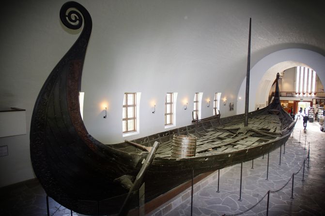 The Viking Age is known for its <a href="index.php?page=&url=https%3A%2F%2Fen.natmus.dk%2Fhistorical-knowledge%2Fdenmark%2Fprehistoric-period-until-1050-ad%2Fthe-viking-age%2F" target="_blank" target="_blank">sea fleets</a>. They would set sail to foreign lands to conquer new lands, or find wares for new trade. This is the Oseberg ship on display at the Viking Ship Museum in Oslo.