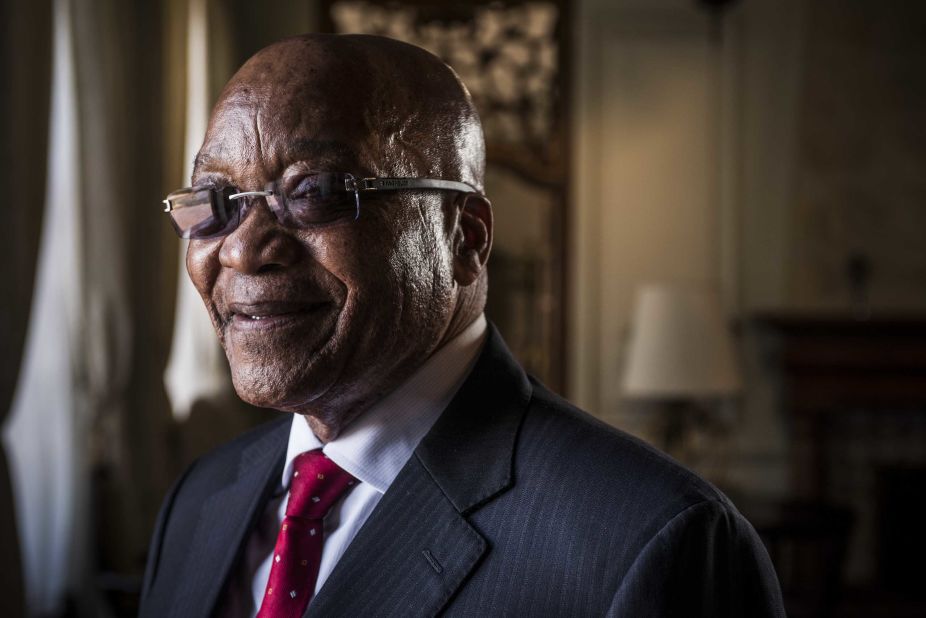 Zuma poses for a photo following a television interview in October 2015.