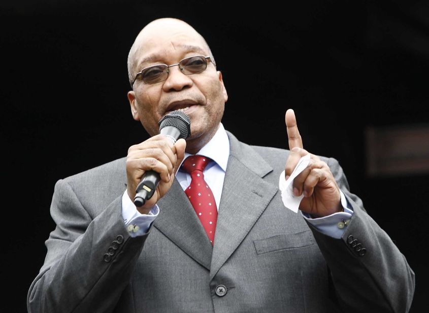 Zuma addresses supporters outside the court in Pietermaritzburg in September 2006. A South African judge on Wednesday threw out corruption charges against Zuma, boosting the popular politician's bid to succeed President Thabo Mbeki. 