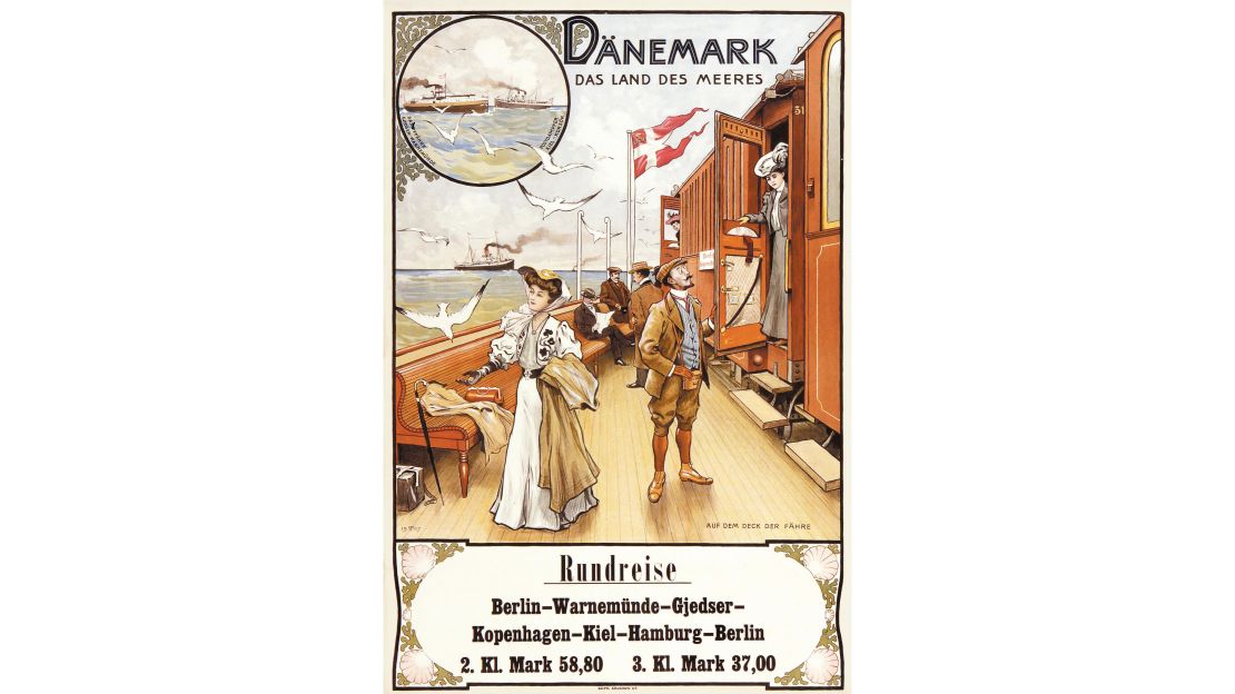 "Denmark, Land of the Sea" poster for Baltic Sea routes.