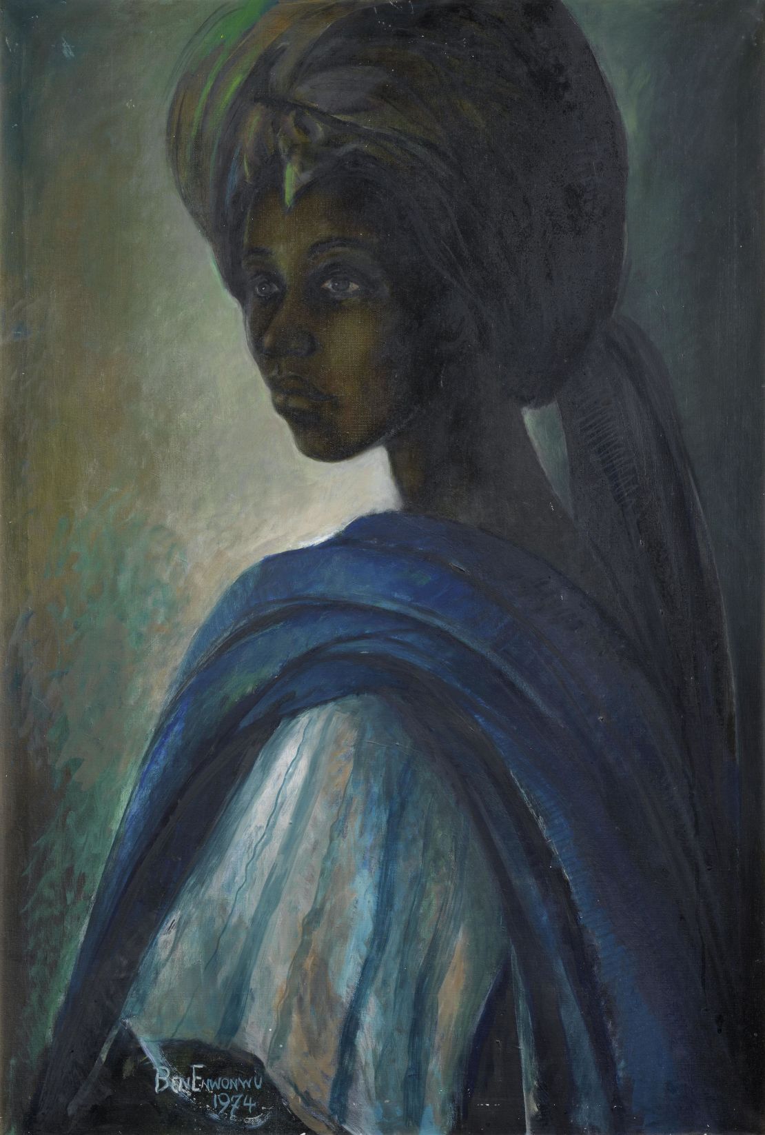"Tutu" is one of three missing paintings by Nigerian artist Ben Enwonwu 