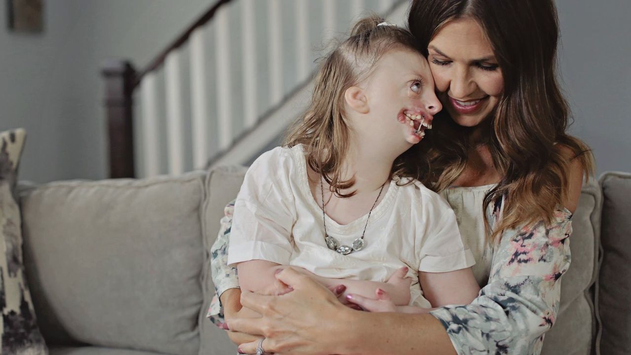 Natalie Weaver with her daughter Sophia, 9.
