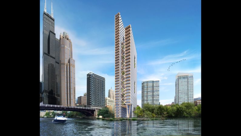 The River Beech Tower is a residential skyscraper designed by architect Perkins+Will. The architect plans to construct the building with entirely timber elements by taking advantage of the natural strength of wood. The 80-story tower will feature 300 duplex units.