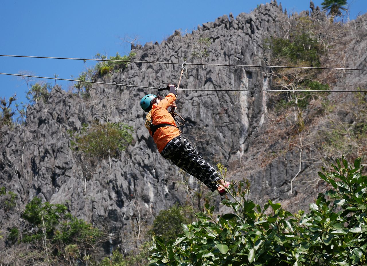 <strong>Up in the air: </strong>Those thirsting for aerial thrills can have a go at zip-lining around the Blue Lagoon area. 