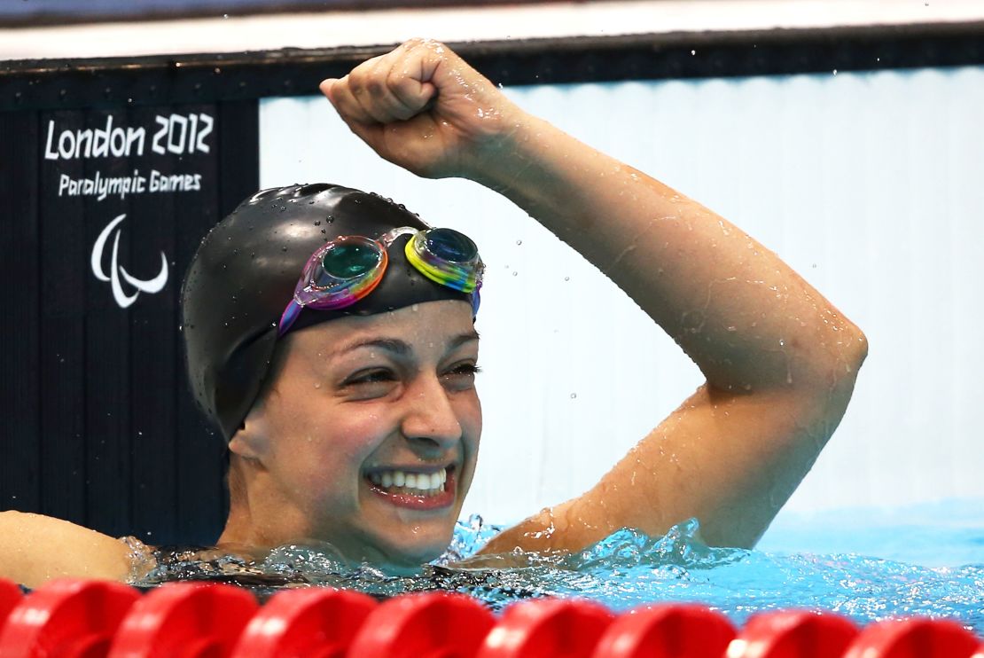 Arlen won a gold medal in the 100-meter freestyle at the London 2012 Paralympic Games. 