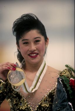 21 Feb 1992: Kristi Yamaguchi of the United States looks on during the Olympic Games in Albertville, France.