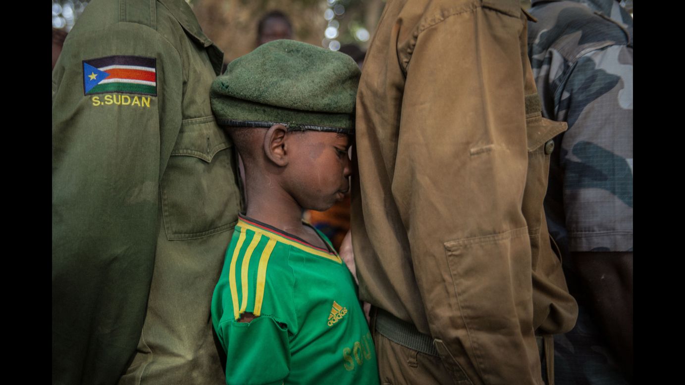 Newly released child soldiers wait in a line for their registration during a release ceremony in Yambio, South Sudan, on Wednesday, February 7. <a href="https://unmiss.unmissions.org/unmiss-welcomes-release-hundreds-former-child-soldiers-yambio" target="_blank" target="_blank">The United Nations reported</a> "more than 300 child soldiers were officially released by armed groups in Yambio to begin reintegrating into their communities and learning new skills to support themselves."