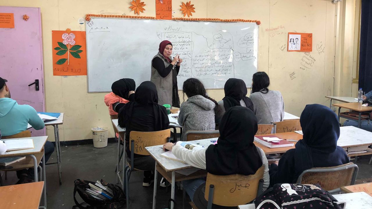 An Arabic literature class at Galilee Secondary School. 