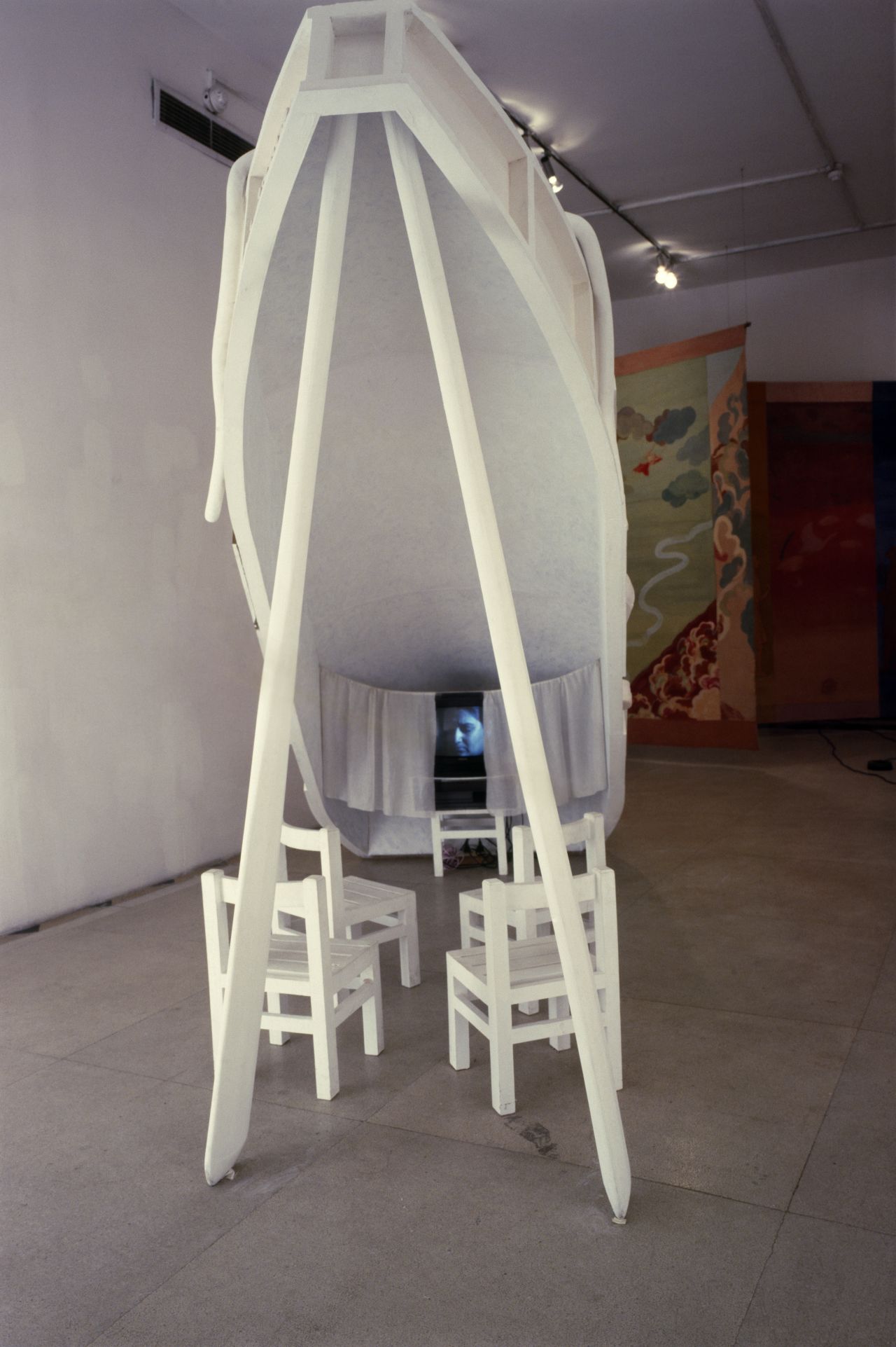 Detail from "Carrier" (1994). Sundaram's installations are often monumental in scale and have a strongly interactive element with the viewer.