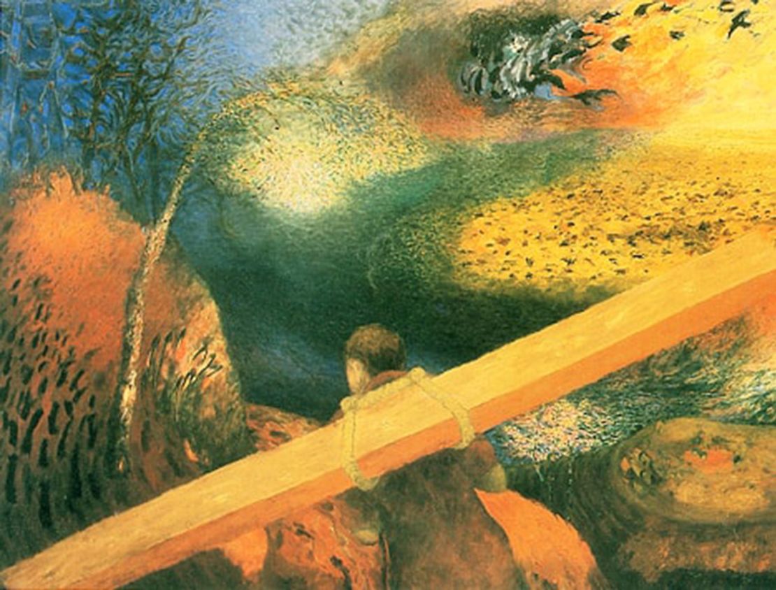 "Ten Foot Beam" (1983-85). Although he moved away from painting, Sundaram's affinity with the form is unmistakable.
