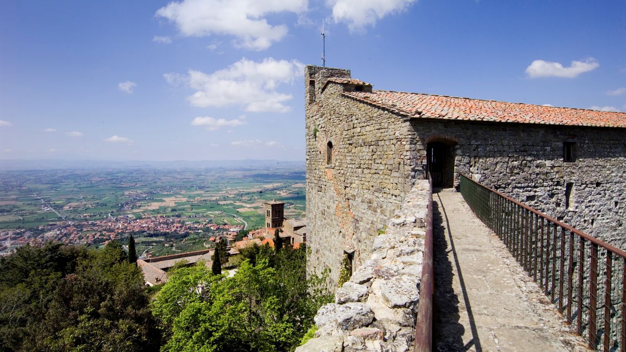 Cortona, in Tuscany, Italy, is a splendid backdrop for an amorous getaway. 