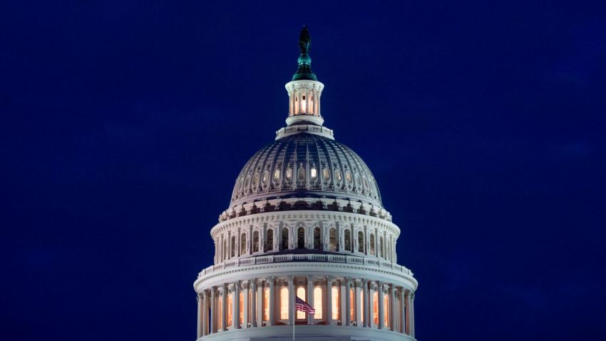 The US Capitol Building is seen at dusk in Washington, DC, February 6, 2018, as lawmakers work to avert a government shutdown later this week.
Congressional leaders said Tuesday they were close to a budget deal that would keep the US government open -- despite President Donald Trump calling for a shutdown if he does not get his way on immigration. / AFP PHOTO / SAUL LOEB        (Photo credit should read SAUL LOEB/AFP/Getty Images)