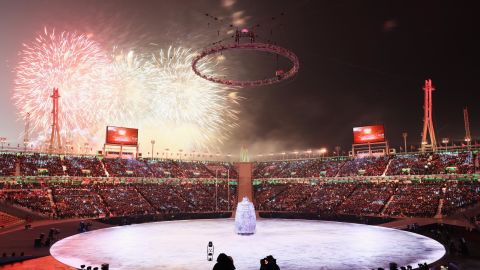 Fireworks explode during the Opening Ceremony of the PyeongChang 2018.