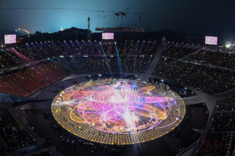 The ceremony was held at PyeongChang Olympic Stadium, a temporary structure with capacity for 35,000 spectators.