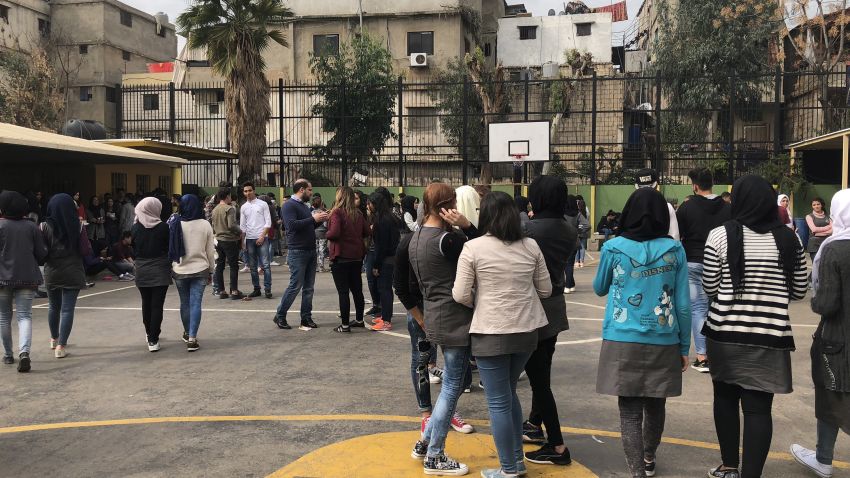 Palestinian teenagers at a Beirut UN-run high school