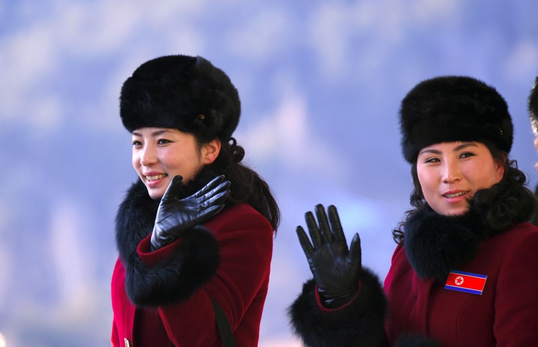 More than 200 young North Korean women have arrived in South Korea to root for athletes from both sides of the peninsula at the Winter Olympics. 