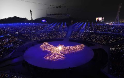 The opening ceremony included many dazzling displays and performances.