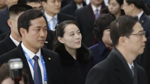Kim Yo Jong, North Korean leader Kim Jong Un's sister, arrives at the Incheon International Airport in South Korea on Friday.